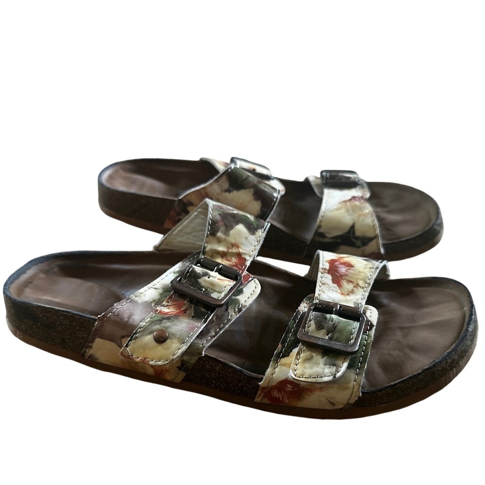 Target Floral Double Strap‎ Buckle Sandals Women's 8